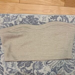 Beige Strapless Knit Top